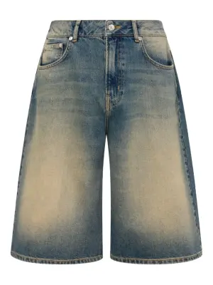 джинсовые шорты с мятым эффектом