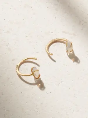 Серьги из опала и золота 14 карат