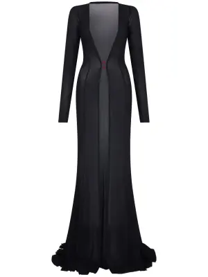 Сетчатое платье макси с логотипом