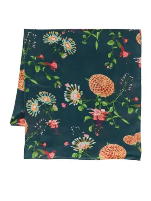 Шелковый платок с цветочным принтом