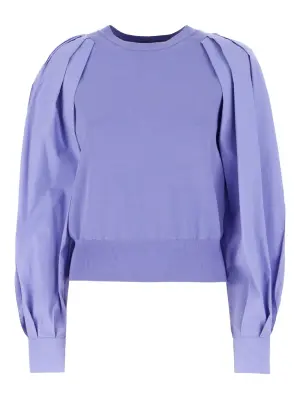 топ с плиссировкой на рукавах