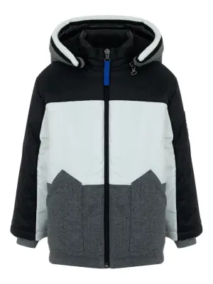 куртка в стиле колор-блок с капюшоном