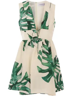 Платье мини с цветочным принтом