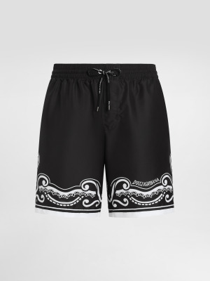 Плавки средней длины с принтом банданы