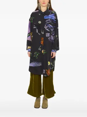 Шелковая рубашка с цветочным принтом