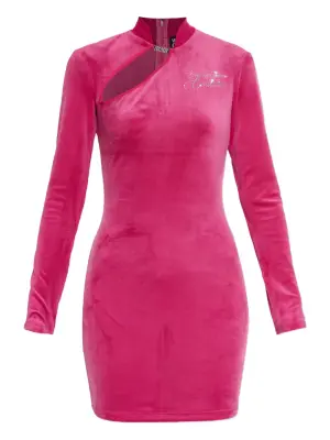 Мини-платье с длинными рукавами и вырезами