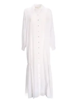 Ярусное платье-рубашка макси