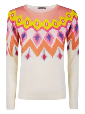 Шерстяной свитер с абстрактным принтом