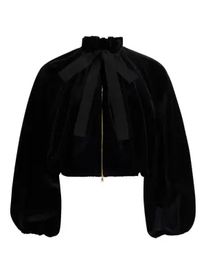 Бархатный жакет с объемными рукавами
