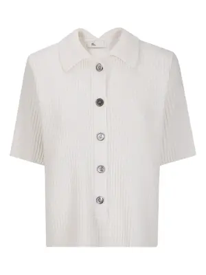 Рубашка поло в рубчик с короткими рукавами