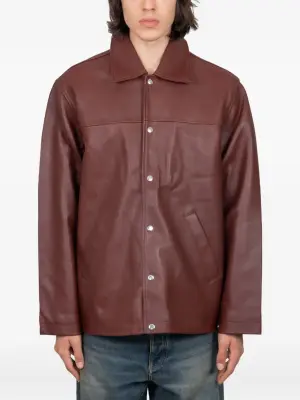 Кожаная куртка на пуговицах