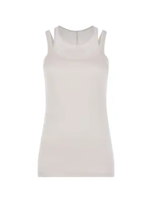 Майка в рубчик с круглым вырезом