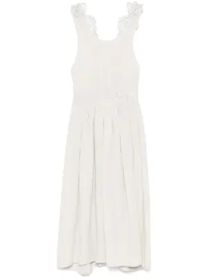 Платье миди с кружевом