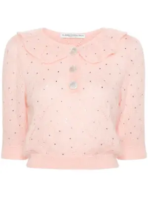 Укороченная блузка с кристаллами