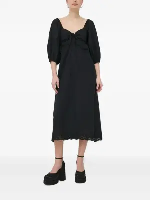 Платье миди с объемными рукавами