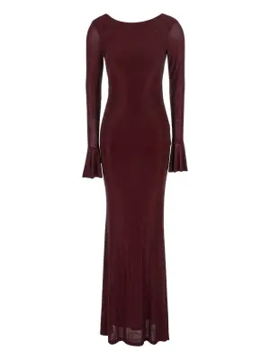 Украшенное макси-платье с рукавами-колокол