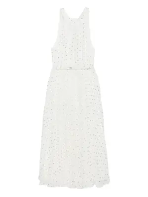 плиссированное платье миди в горох