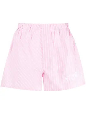 Полосатые шорты с вышитым логотипом