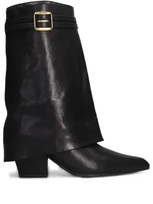 Ботинки Yuna на каблуке 55 мм с ремешком и пряжкой