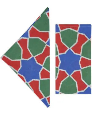 Набор из четырех льняных салфеток Tiles