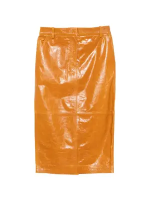 Кожаная юбка-карандаш