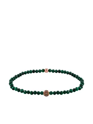 Браслет с рукой Хамса из малахита в золотом обрамлении 18 карат (розовое золото)