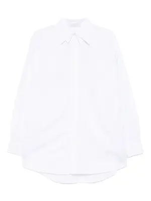 Полосатая рубашка с двойным воротником