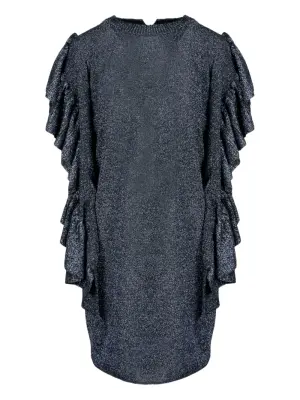 Платье с оборками на рукавах и блестками