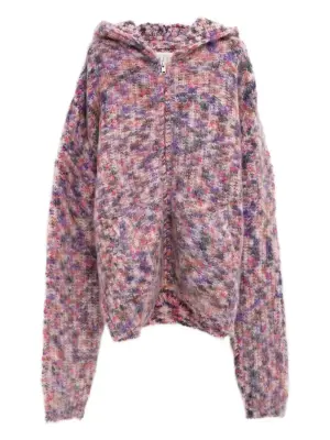 Вязаная худи на молнии с капюшоном