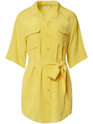 Платье-рубашка мини с короткими рукавами