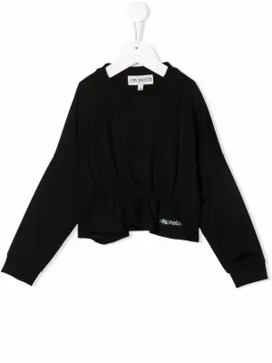 блузка с логотипом и стразами