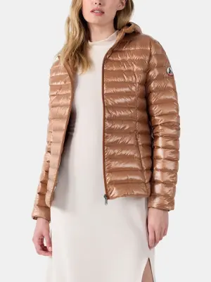 Легкий блестящий пуховик с капюшоном Cloe shiny