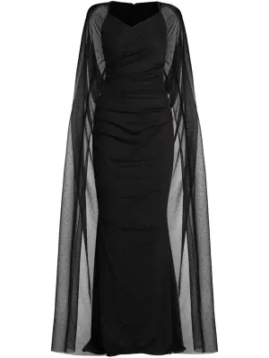 Платье макси с драпировкой