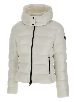 Стеганый пуховик с капюшоном