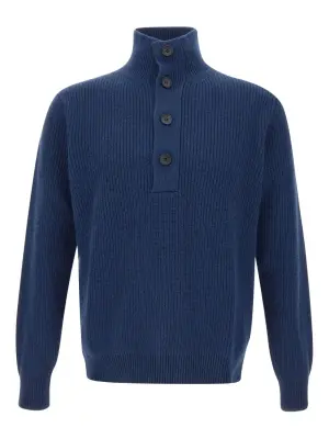 Свитер в рубчик с высоким воротником