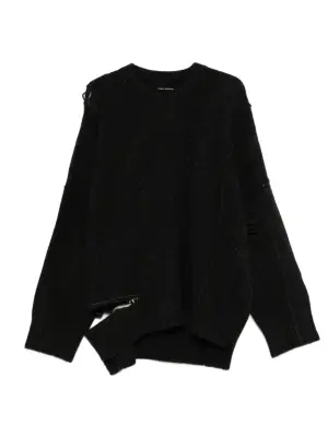 Свитер с эффектом потертости