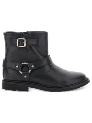 Сапоги с боковой молнией и ремешком-харнесс