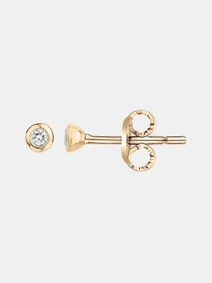 Серьги-пусеты Pure | Essentielle из позолоты с белым бриллиантом