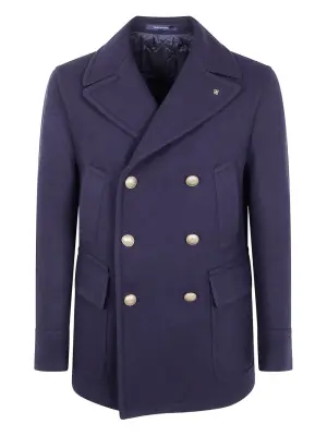 Двубортный шерстяной бушлат