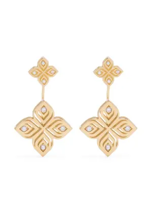 Серьги Arabesque Flower из желтого золота с бриллиантами