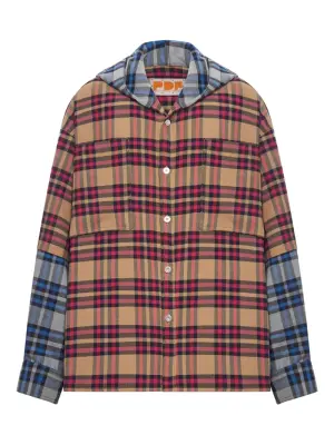 Пледовая худи на пуговицах