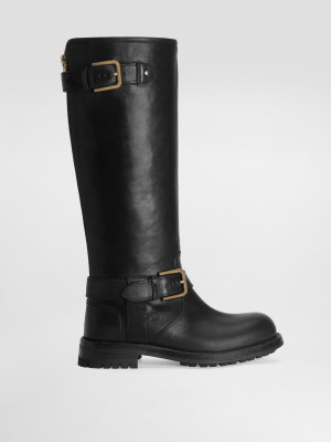 Байкерские ботинки из телячьей кожи