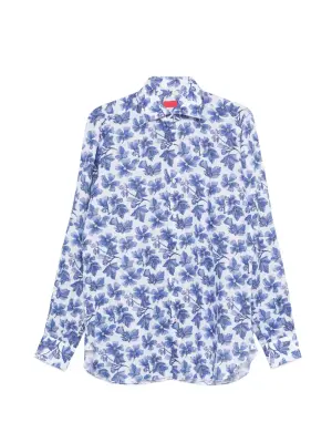 Рубашка с длинными рукавами и цветочным узором