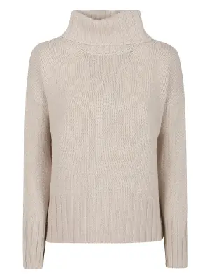 Кашемировый свитер с воротником-стойкой