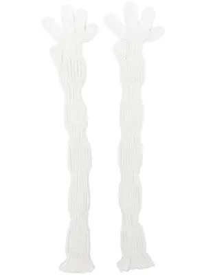 Перчатки в рубчик с блестками