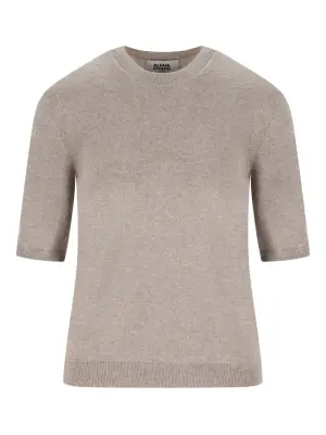 Кашемировый топ с короткими рукавами