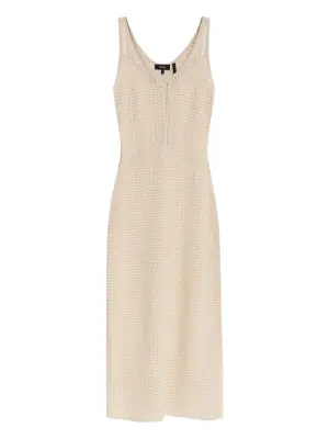 Платье миди в технике кроше