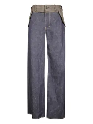 Джинсы с накладными карманами