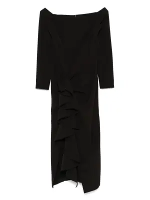 Платье миди с открытыми плечами