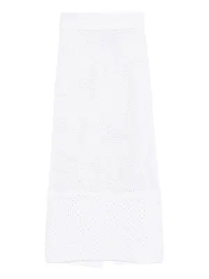 Юбка с сетчатой вязкой и отделкой жемчугом